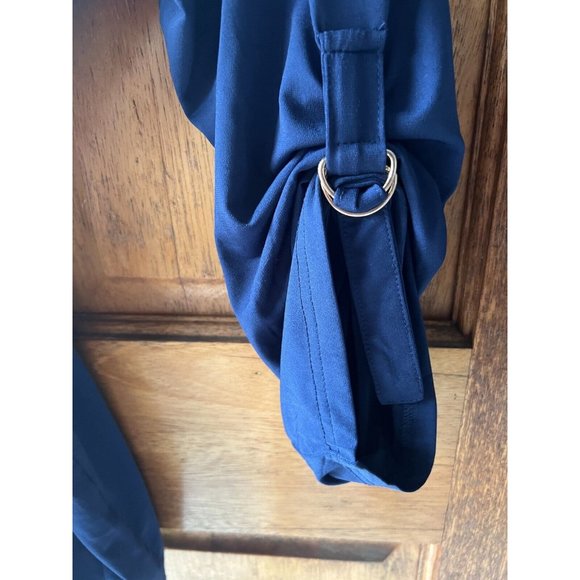 Beme Navy Utility Shirt XXXL Blouse Tab Sleeves & Tie - Picture 3 of 11